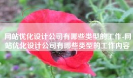 网站优化设计公司有哪些类型的工作-网站优化设计公司有哪些类型的工作内容