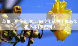 苹果手机怎么和ipad同步（苹果手机怎么和iPad同步资料）