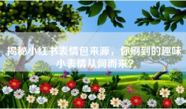 揭秘小红书表情包来源，你刷到的趣味小表情从何而来？