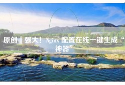 原创｜强大！Nginx 配置在线一键生成“神器”