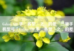 Galaxy S10 手機各型號之間的差異三星手机型号「Galaxy S10 手機各型號之間的差異」