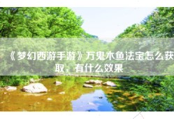 《梦幻西游手游》万鬼木鱼法宝怎么获取，有什么效果