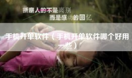 手机开单软件（手机开单软件哪个好用一些）
