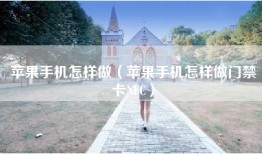 苹果手机怎样做（苹果手机怎样做门禁卡NFC）