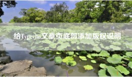 给Typecho文章页底部添加版权说明