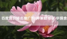 百度竞价排名推广的8种策略分享-华媒舍