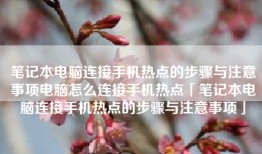 笔记本电脑连接手机热点的步骤与注意事项电脑怎么连接手机热点「笔记本电脑连接手机热点的步骤与注意事项」