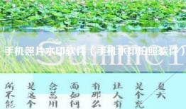 手机照片水印软件（手机水印拍照软件）