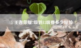 ⑤王者荣耀7级到15级要多少经验