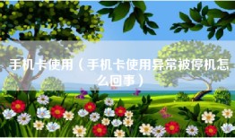 手机卡使用（手机卡使用异常被停机怎么回事）