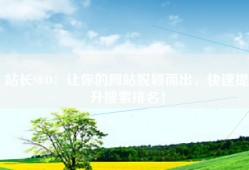 站长SEO：让你的网站脱颖而出，快速提升搜索排名！