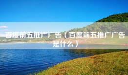 百度前五推广广告（百度前五推广广告是什么）