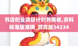 书店创业项目计划书模板,资料标准版准确_游戏版34234