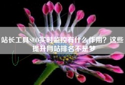 站长工具SEO实时监控有什么作用？这些，提升网站排名不是梦