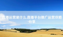 直播运营是什么,直播平台推广运营攻略分享