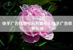 快手广告投放平台有哪些？快手广告收费标准