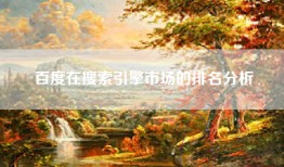 百度在搜索引擎市场的排名分析