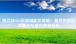 独立站SEO关键词优化策略：提升外贸站点排名与成功案例分析