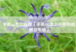 手机qq怎么远程（手机QQ怎么远程协助朋友电脑）