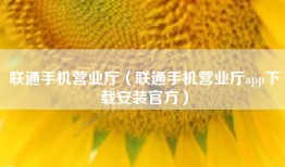 联通手机营业厅（联通手机营业厅app下载安装官方）