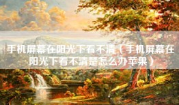 手机屏幕在阳光下看不清（手机屏幕在阳光下看不清楚怎么办苹果）