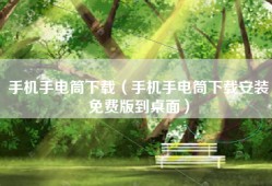 手机手电筒下载（手机手电筒下载安装免费版到桌面）