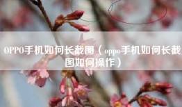 OPPO手机如何长截图（oppo手机如何长截图如何操作）