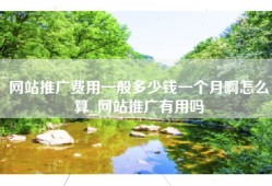 网站推广费用一般多少钱一个月啊怎么算_网站推广有用吗