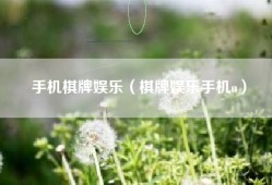 手机棋牌娱乐（棋牌娱乐手机u）