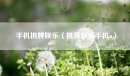 手机棋牌娱乐（棋牌娱乐手机u）