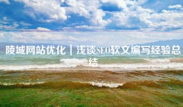 陵城网站优化｜浅谈SEO软文编写经验总结