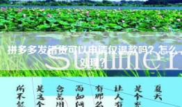 拼多多发错货可以申请仅退款吗？怎么处理？