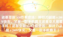 诺基亚新7650炸裂登场：柳叶刀副屏+200W快充，又是一款手机霸主诺基亚大屏幕手机「诺基亚新7650炸裂登场：柳叶刀副屏+200W快充，又是一款手机霸主」