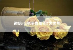 微信小程序直播的5大优势