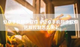 安卓手机同步软件（安卓手机同步软件远程控制怎么关）