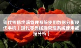 现代零售终端管理系统使用数据分析现代手机「现代零售终端管理系统使用数据分析」