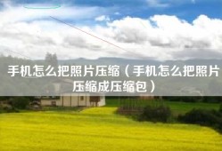 手机怎么把照片压缩（手机怎么把照片压缩成压缩包）