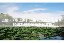 迅雷 iOS 版上架！迅雷云盘官方发布 BT 和磁力链等资源下载教程