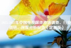 2025-2031年中国电视媒体市场调查、行业调研、深度分析报告（定制版）