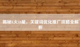 揭秘X火18星，关键词优化推广攻略全解析