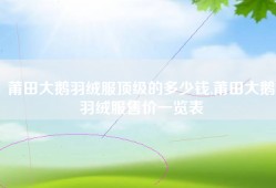 莆田大鹅羽绒服顶级的多少钱,莆田大鹅羽绒服售价一览表