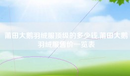 莆田大鹅羽绒服顶级的多少钱,莆田大鹅羽绒服售价一览表