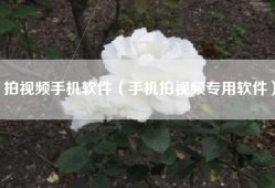 拍视频手机软件（手机拍视频专用软件）