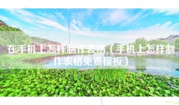 在手机上怎样制作表格（手机上怎样制作表格免费模板）