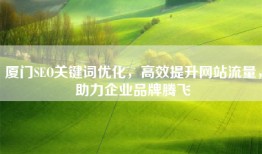 厦门SEO关键词优化，高效提升网站流量，助力企业品牌腾飞