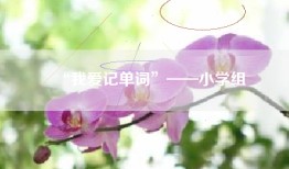“我爱记单词”——小学组