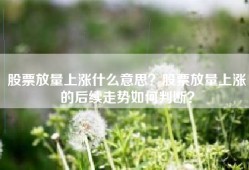 股票放量上涨什么意思？股票放量上涨的后续走势如何判断？