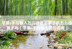 苹果6手写输入怎么设置苹果手机怎么设置手写「苹果6手写输入怎么设置」