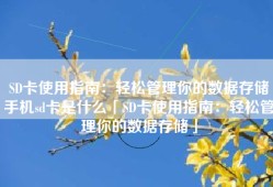 SD卡使用指南：轻松管理你的数据存储手机sd卡是什么「SD卡使用指南：轻松管理你的数据存储」