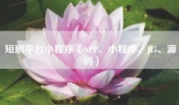 短剧平台小程序（APP、小程序、H5、源码）
